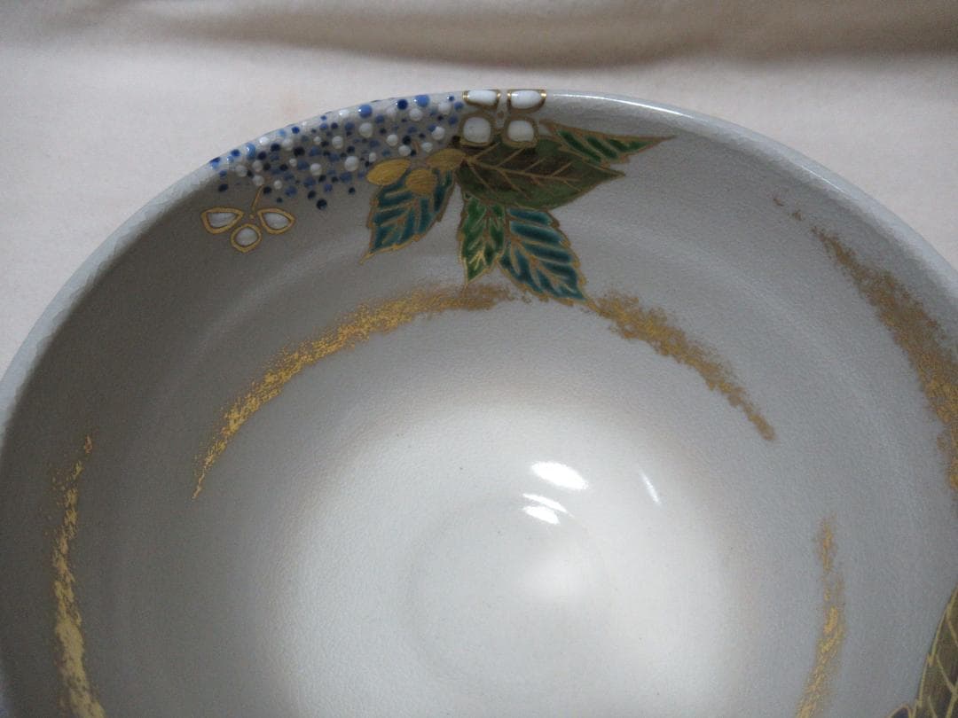 手塚充　仁清写　紫陽花絵　茶碗　共箱