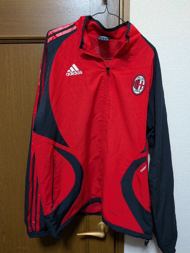 adidas レッド ブラック ジャージ上下セット