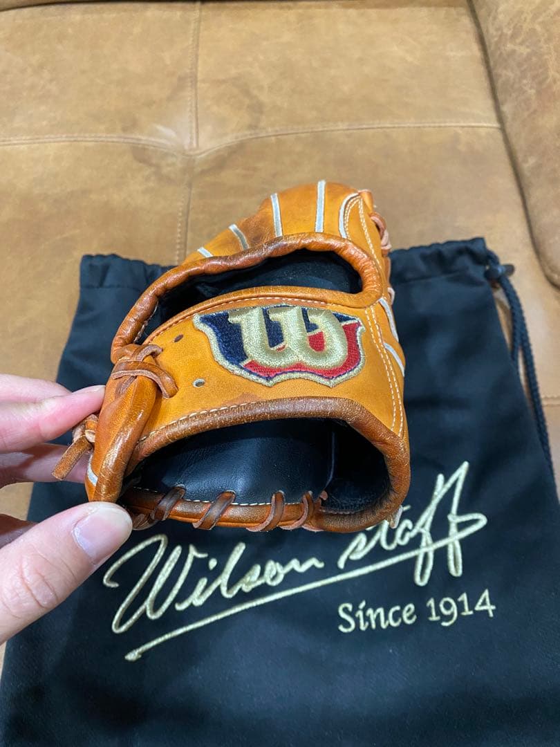 Wilson 軟式グローブ ブラウン 収納袋付き