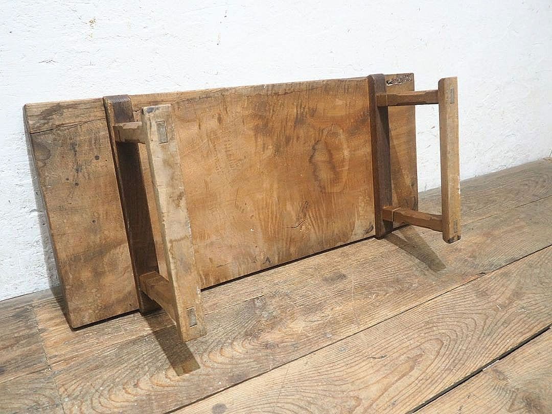 1405 一枚板のローテーブル　文机　陳列台　古家具　レトロ　アンティーク