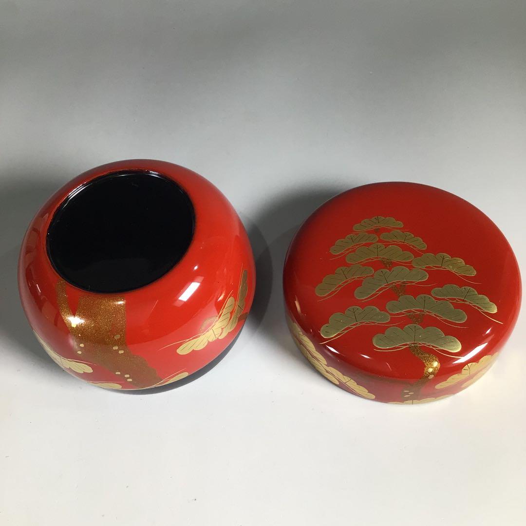 Ｎ４８２　四季棗　『荒井樹芳作』『雪吹　中棗　金輪寺　平棗』　共箱　茶道具