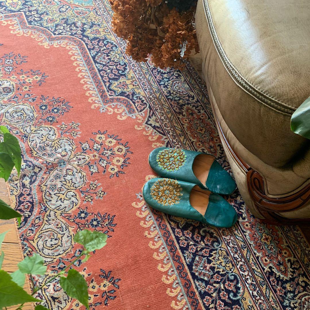 トルコヴィンテージラグ　215×71ロングランナー　カイセリ　アンティークピンク