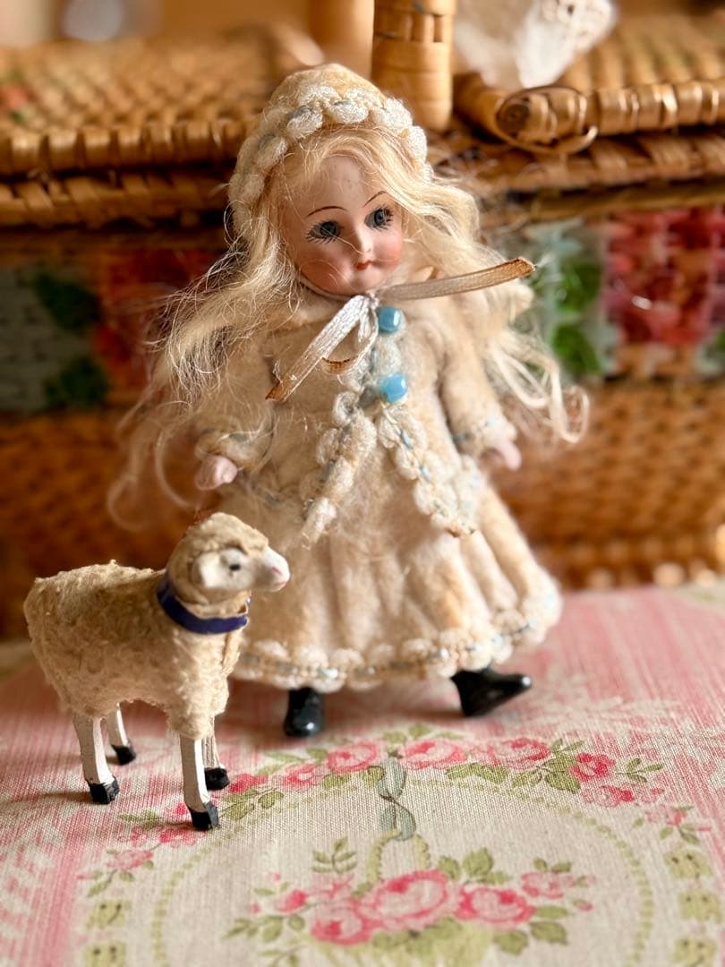 アンティーク　ミニョネット　ドール　オールビスク