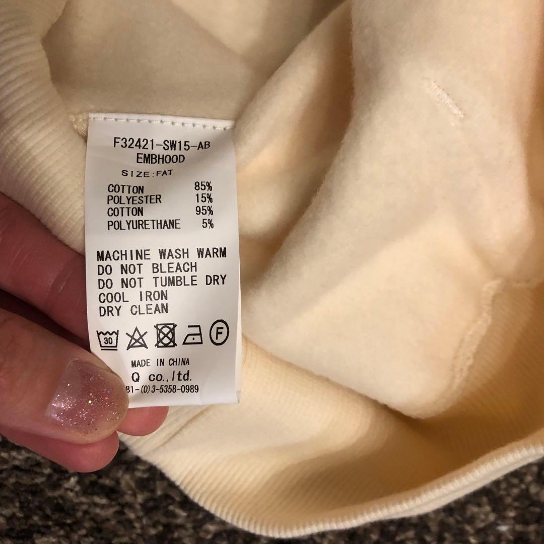 F.A.T. フード付きスウェット オフホワイト