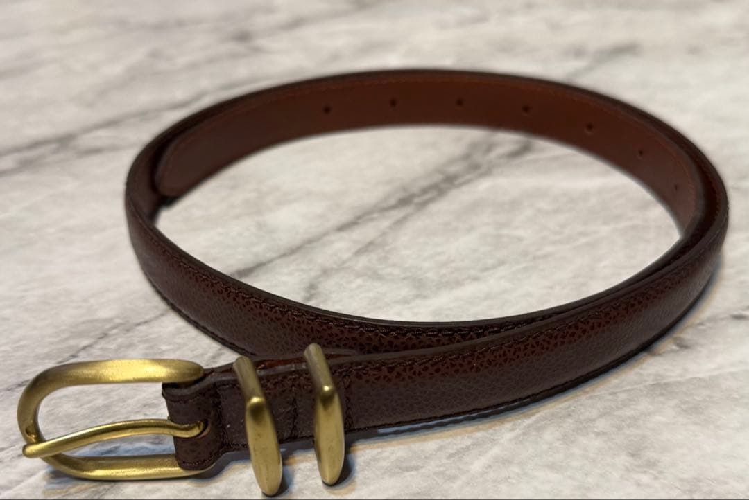 COACH ゴールドツインバックル グレインカウハイドレザーベルト イタリア製