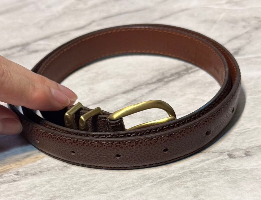 COACH ゴールドツインバックル グレインカウハイドレザーベルト イタリア製