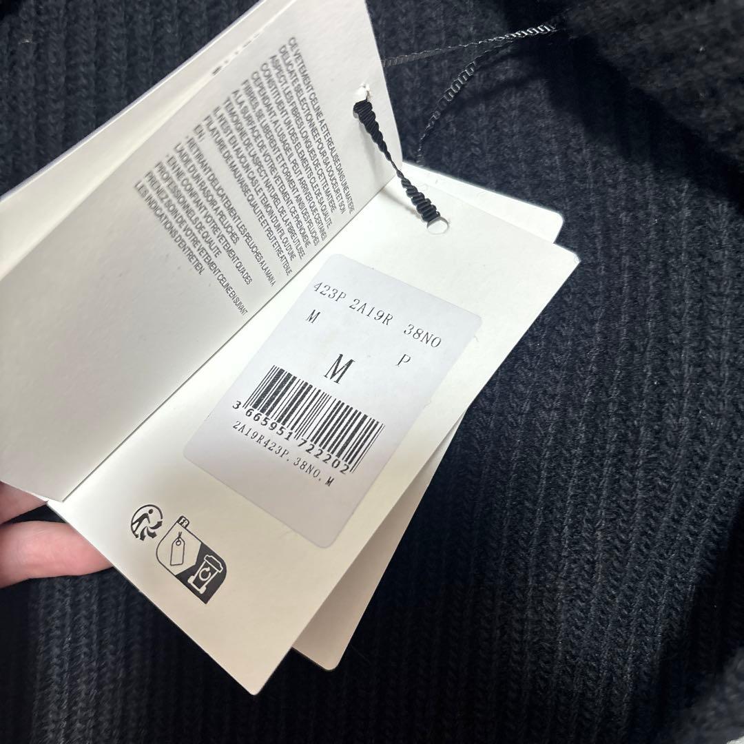 CELINE ブラック ロゴ セーター　M