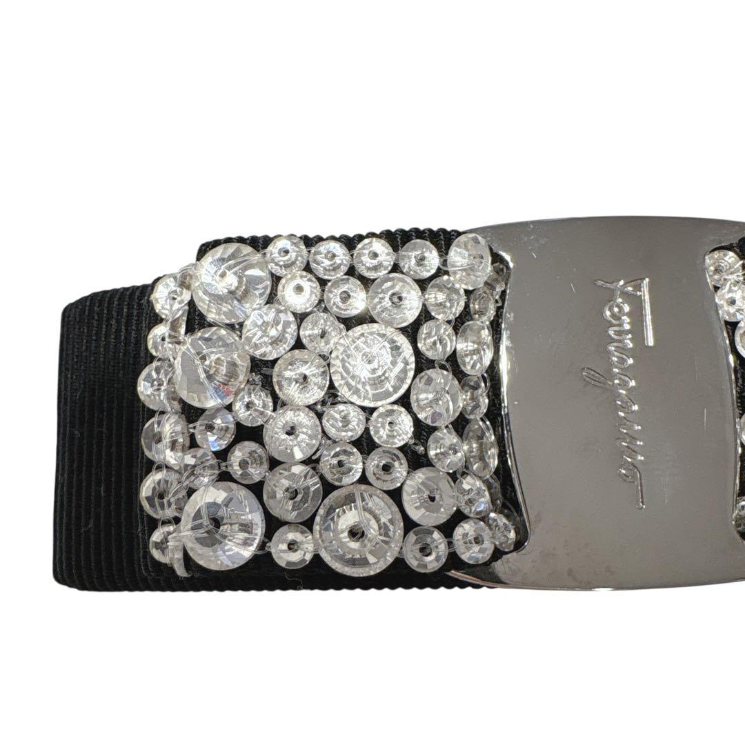 ［極美品］FERRAGAMO フェラガモ　ヘアアクセサリー　バレッタ　ストーン