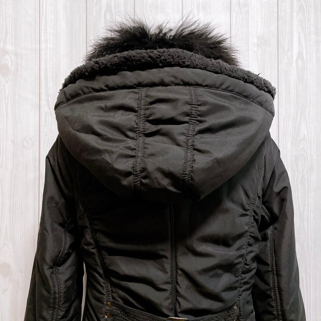 モッズコート リアルファー 黒 平成ギャル y2k ダークコア グランジ パンク