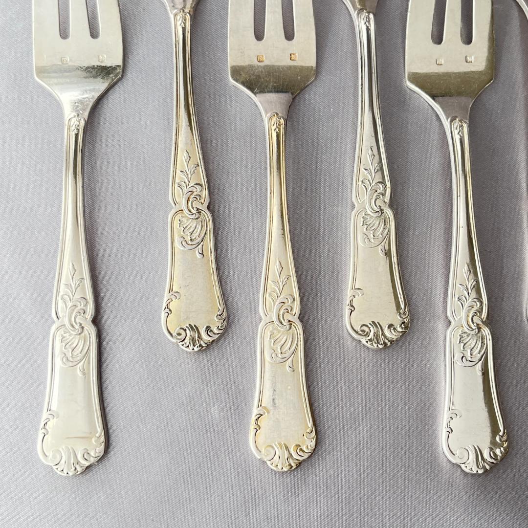 【仏蘭西】 Louis XV ケーキフォーク 8本【シルバープレート】