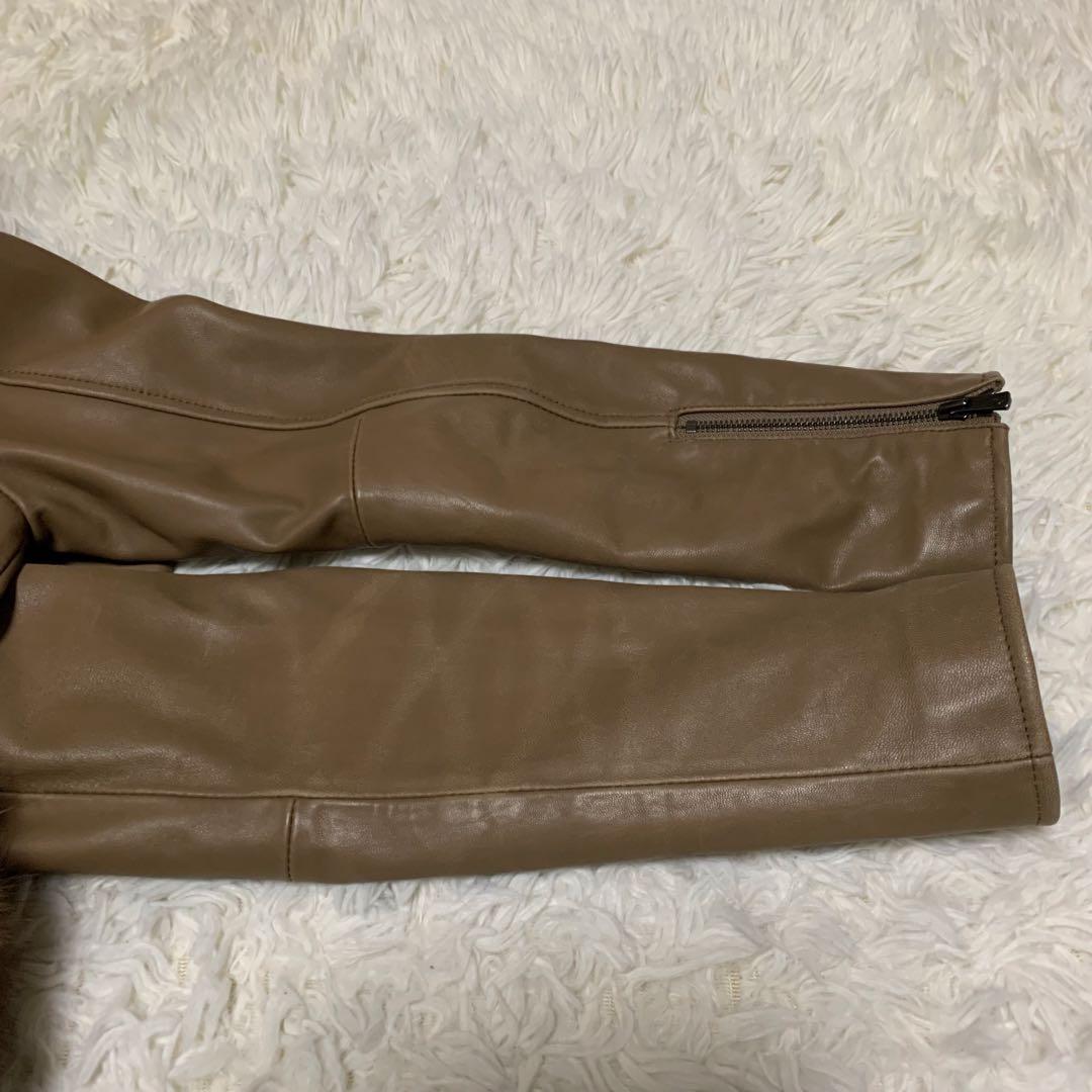 ダイアグラム ライダース ジャケット レザー 羊革 フォックスファー S