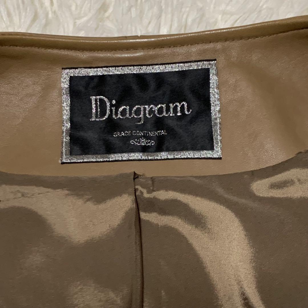 ダイアグラム ライダース ジャケット レザー 羊革 フォックスファー S