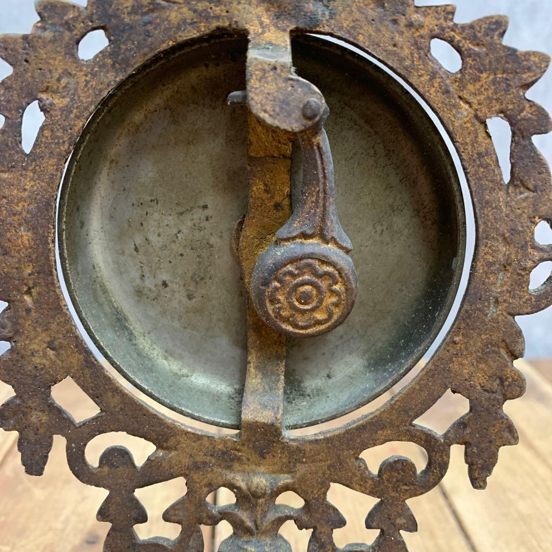 E-4 希少 アンティーク 卓上ベル 呼び鈴 カウンターベル 真鍮製 百合の紋章