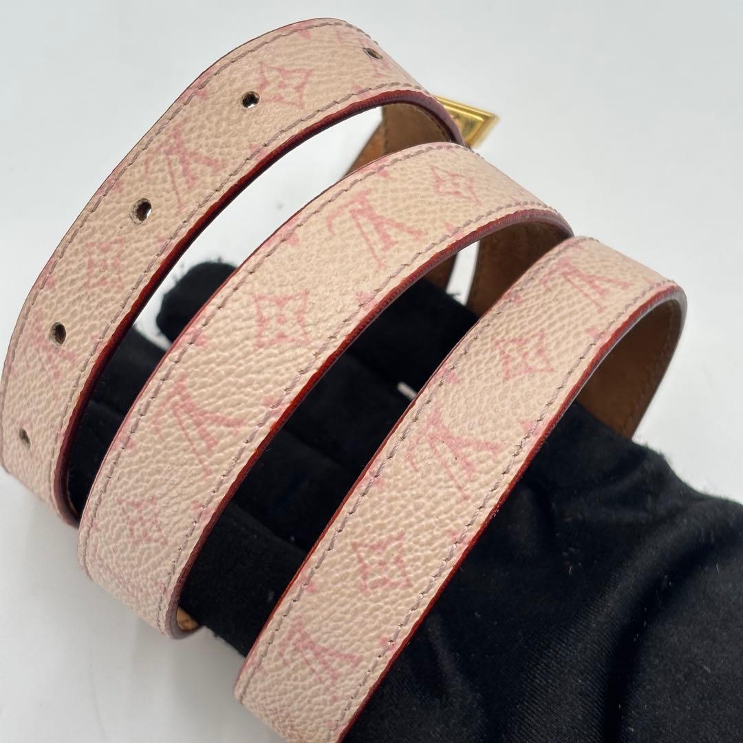 ルイヴィトン モノグラム サンチュール　レザーベルト M9273 ピンク系