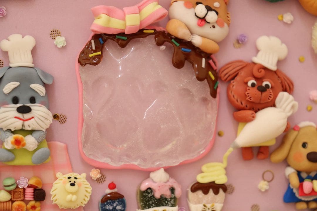 【美味しくつくるだわん】　レア　シーグラスアート　バレンタイン