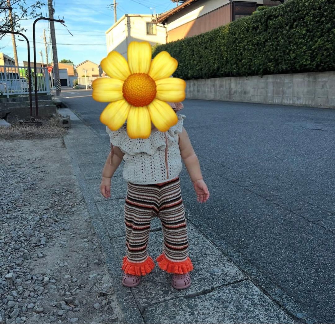 misha&puff ストライプ フリルパンツ 12-18m