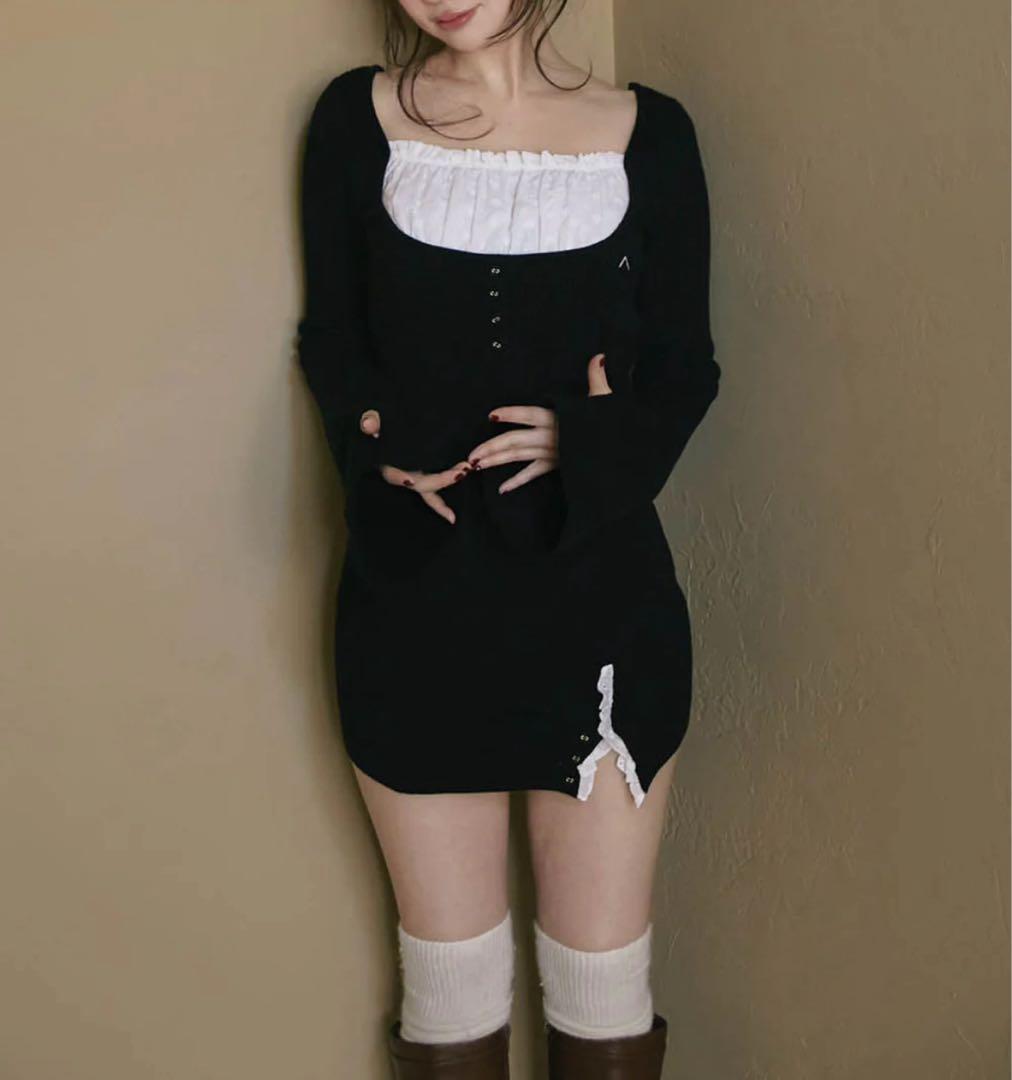 andmary アンドマリー Poppy lace mini dress