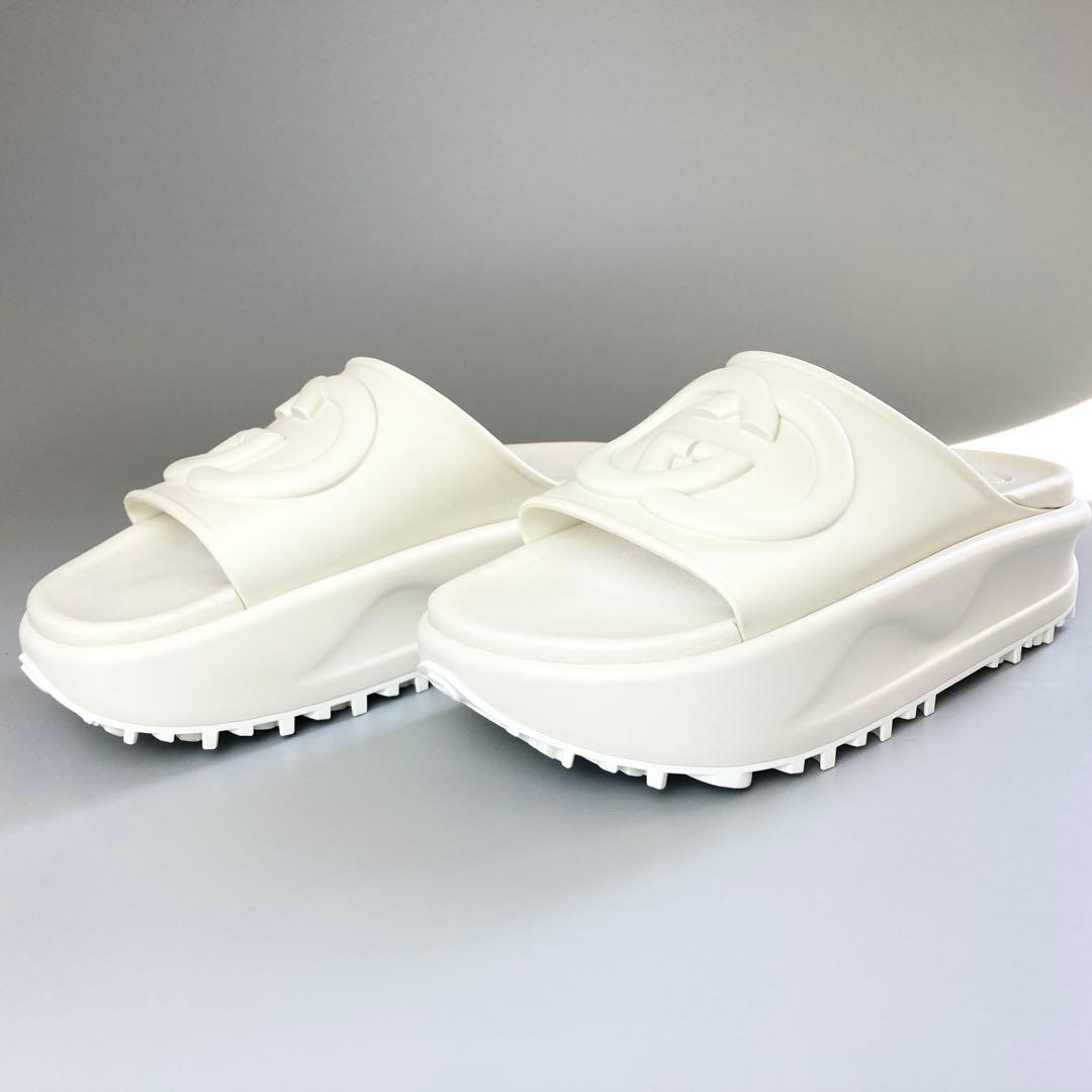 新品未使用 GUCCI グッチ サンダル 厚底 インターロッキング G 23cm