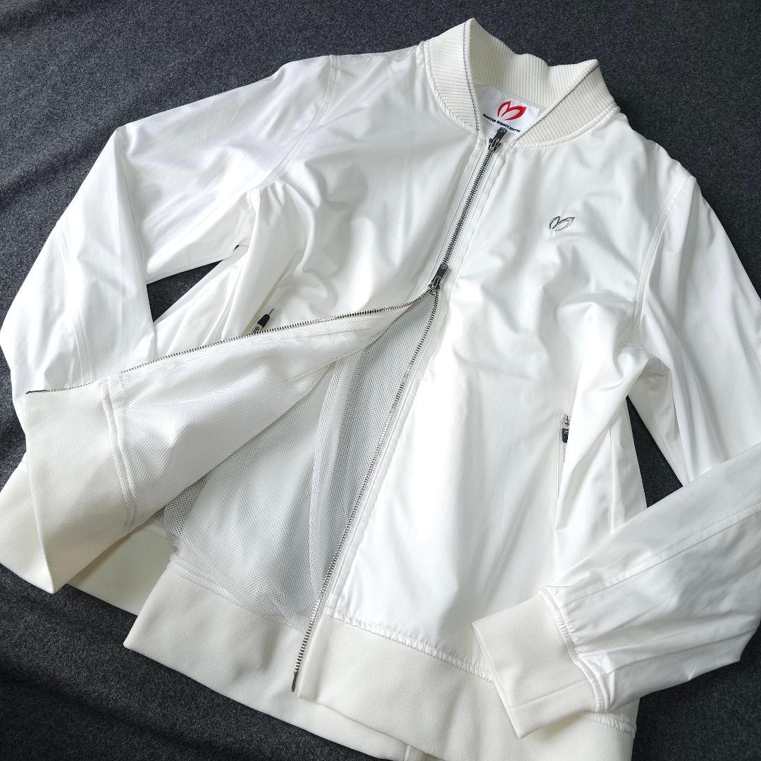 【マスターバニーエディション】人気プリーツ 長袖ゴルフブルゾンジャケットM 白