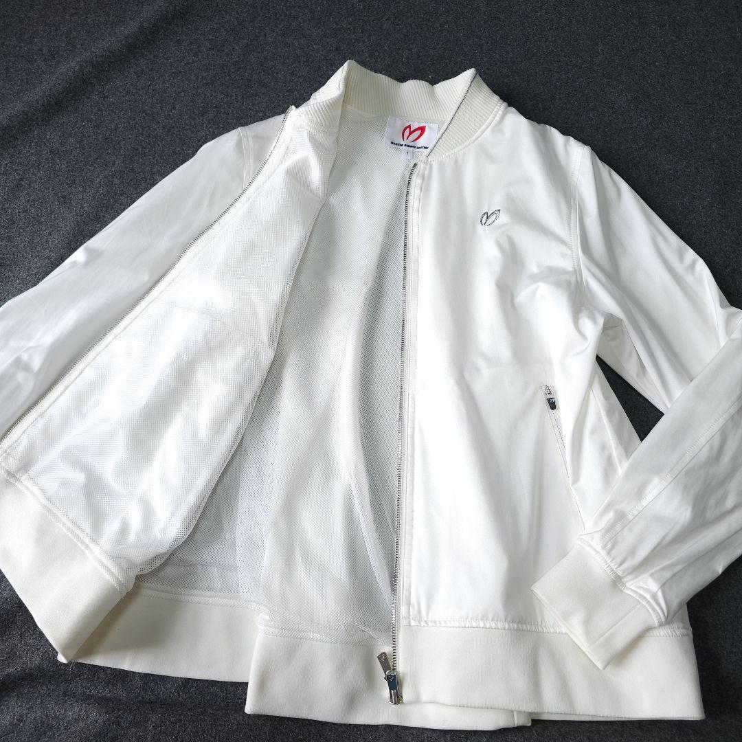 【マスターバニーエディション】人気プリーツ 長袖ゴルフブルゾンジャケットM 白