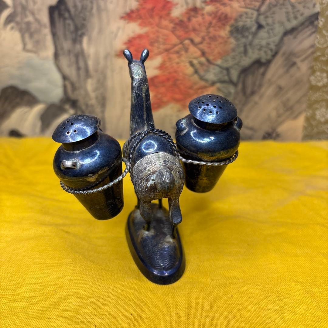 ラクダ　置物　銀　時代物