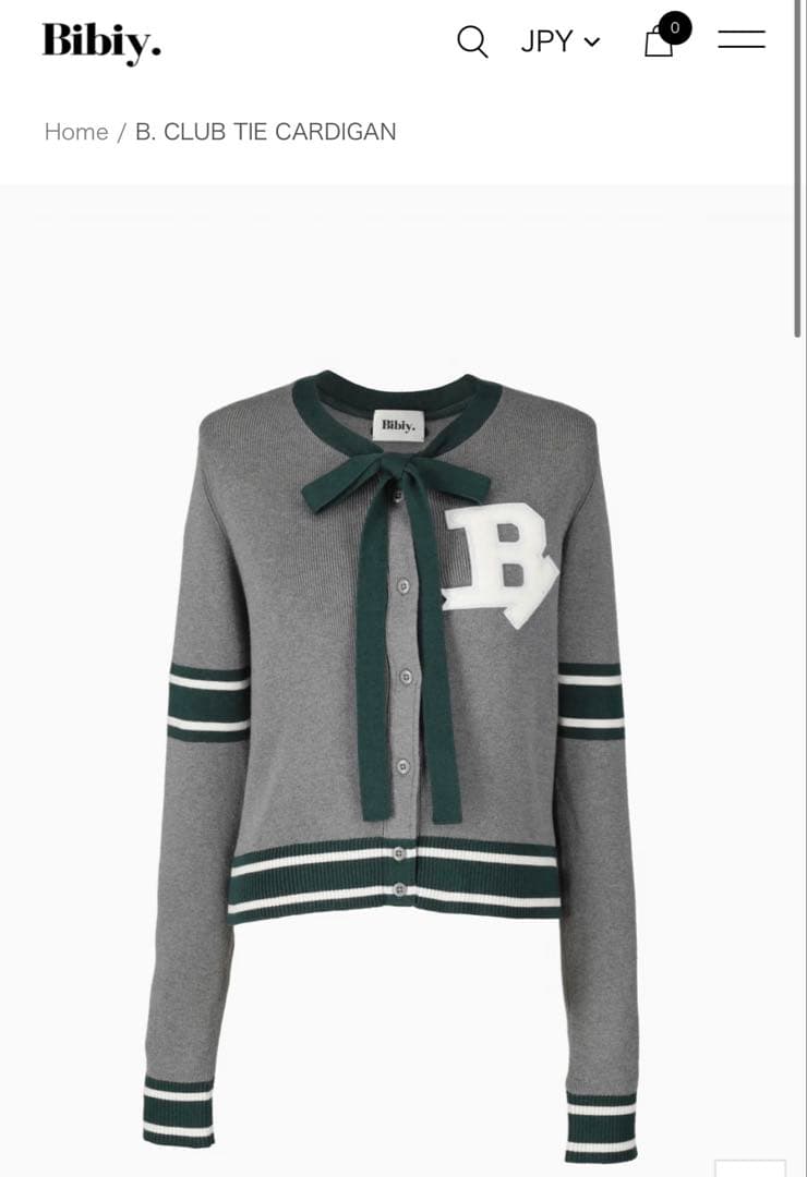 Bibiy B. CLUB TIE CARDIGAN グレー