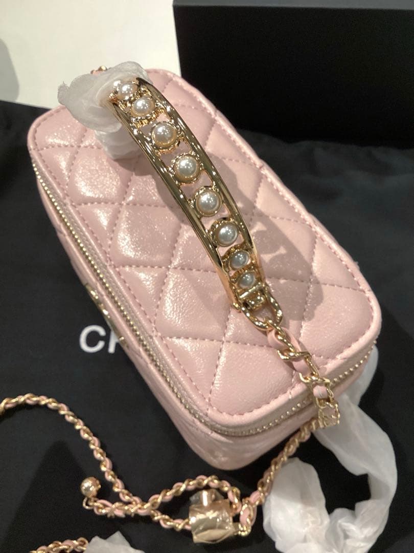 CHANEL パールハンドルバニティチェーンショルダーピンク　ノベルティ