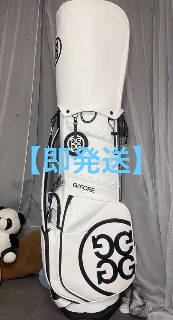 【即発送】 G/FOREジーフォア キャディバッグ スタンド型黒&白ゴルフバッグ
