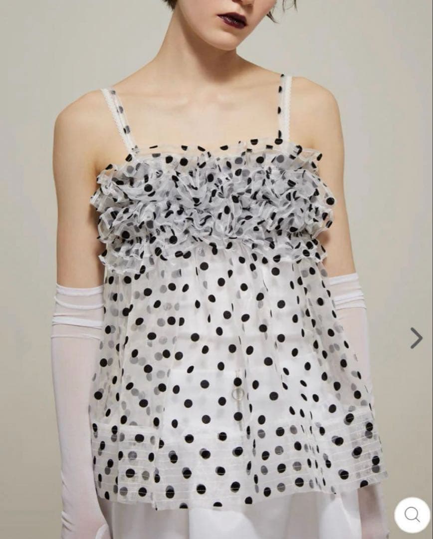 POPPY WAVE GATHERED PEPLUM BUSTIER ドット