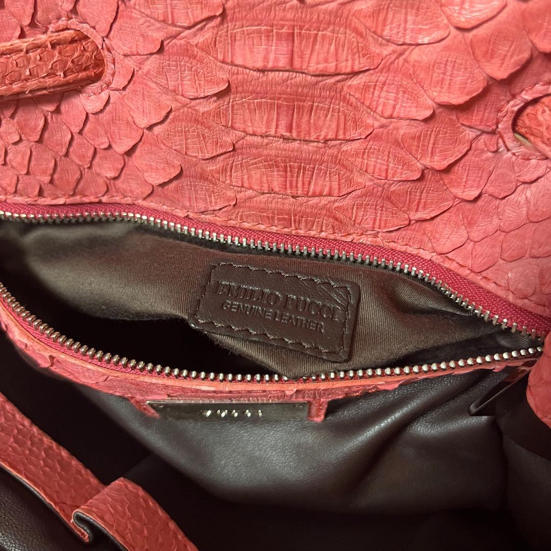 最高級 EMILIO PUCCI エミリオプッチ レザー バッグ ピンク