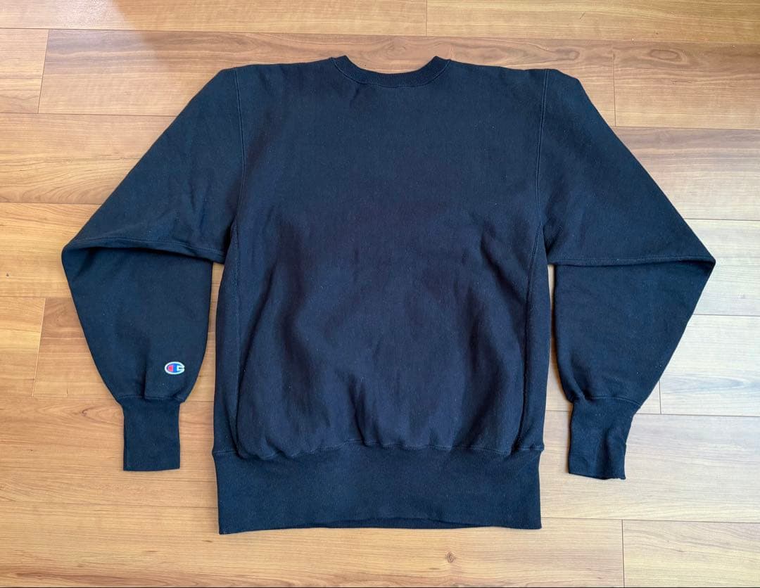は*る様 90s USA製 チャンピオン 黒 リバースウィーブ 極美品 サイズL