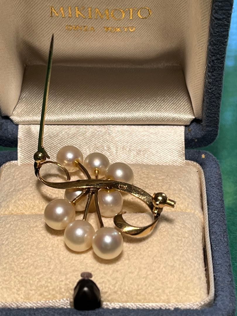 K14 レトロ　真珠　ブローチ