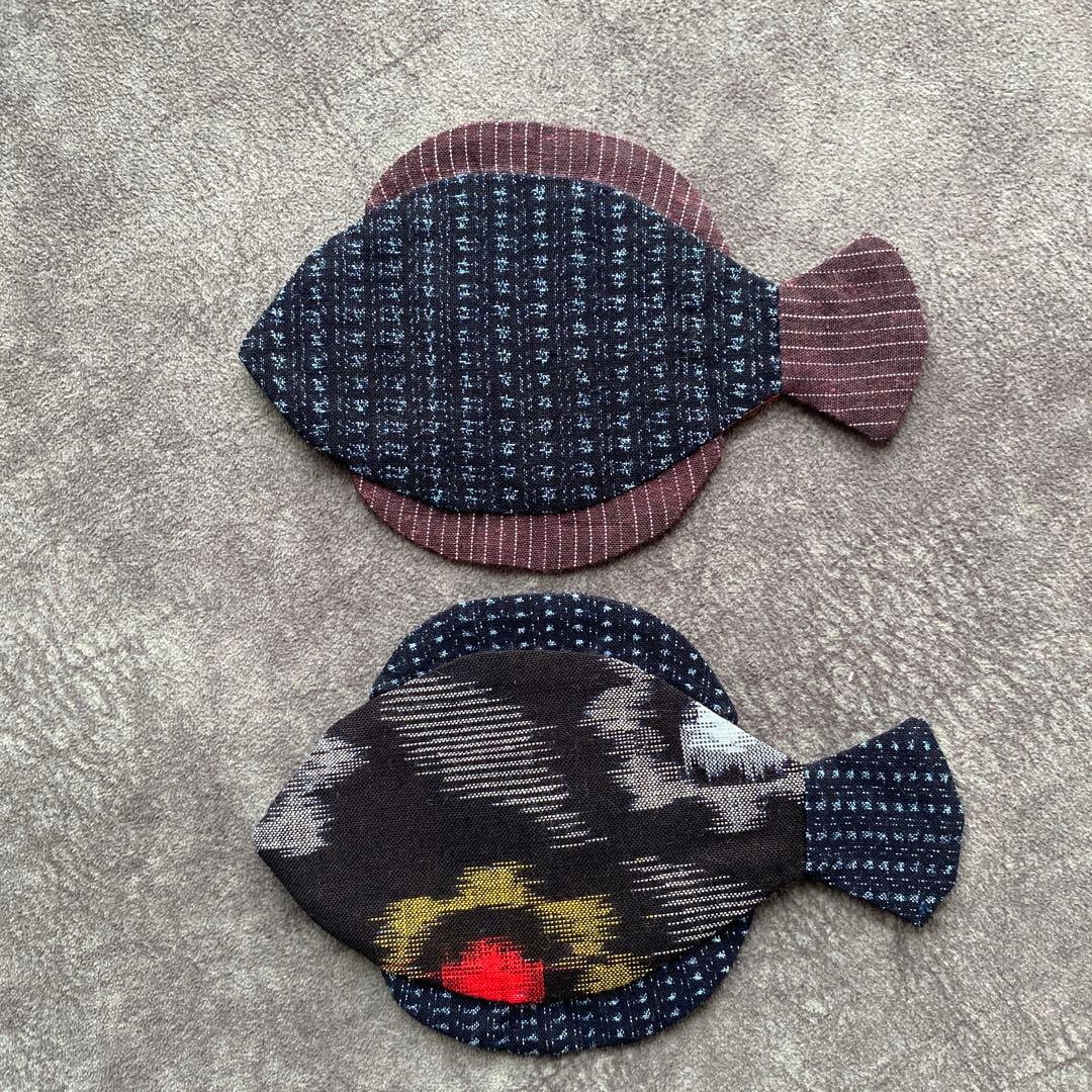 カレイのコースターハンドメイド(No.92)小12匹と(No.94 )小 2匹