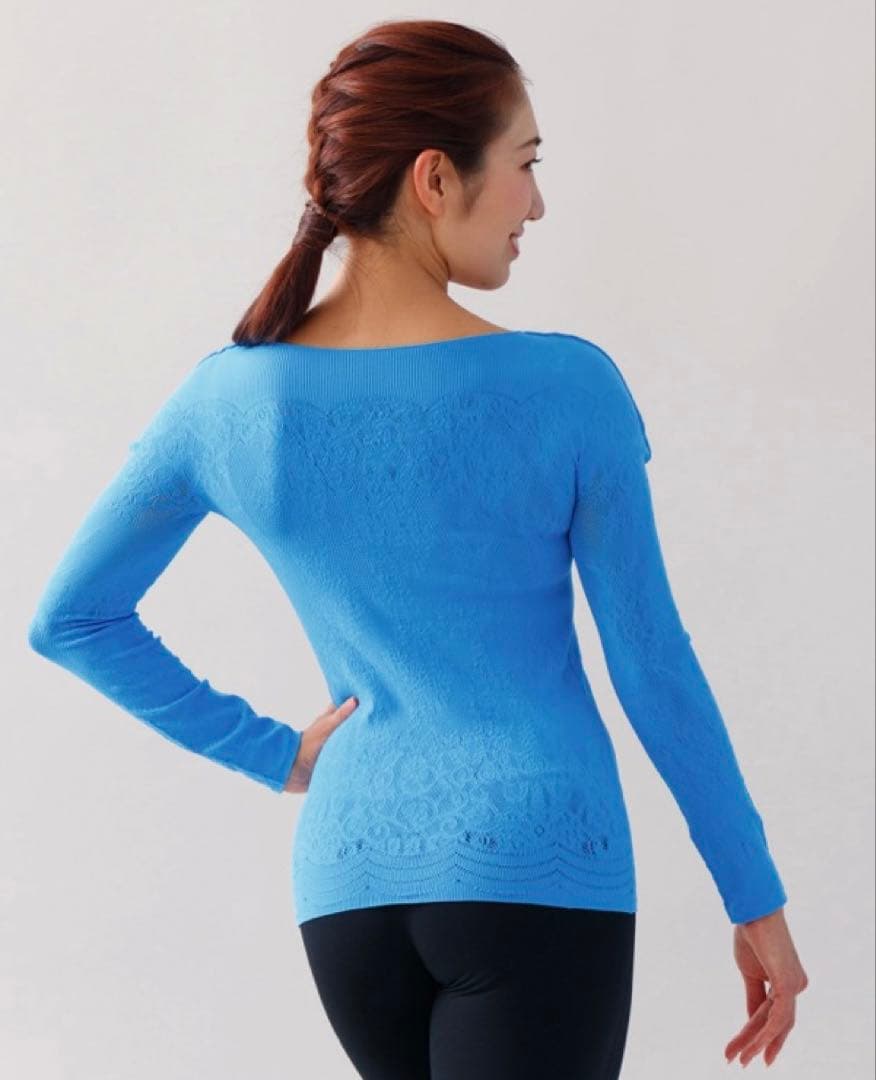 チャコット　ノーソーイングニット　スカイブルー