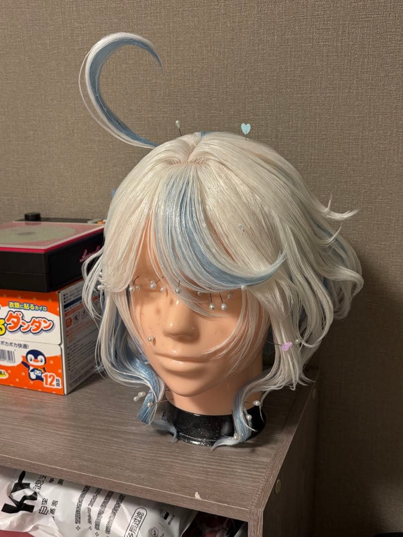 原神GENSHIN・フリーナ・コスプレ・ウィッグ　黒　セット済み