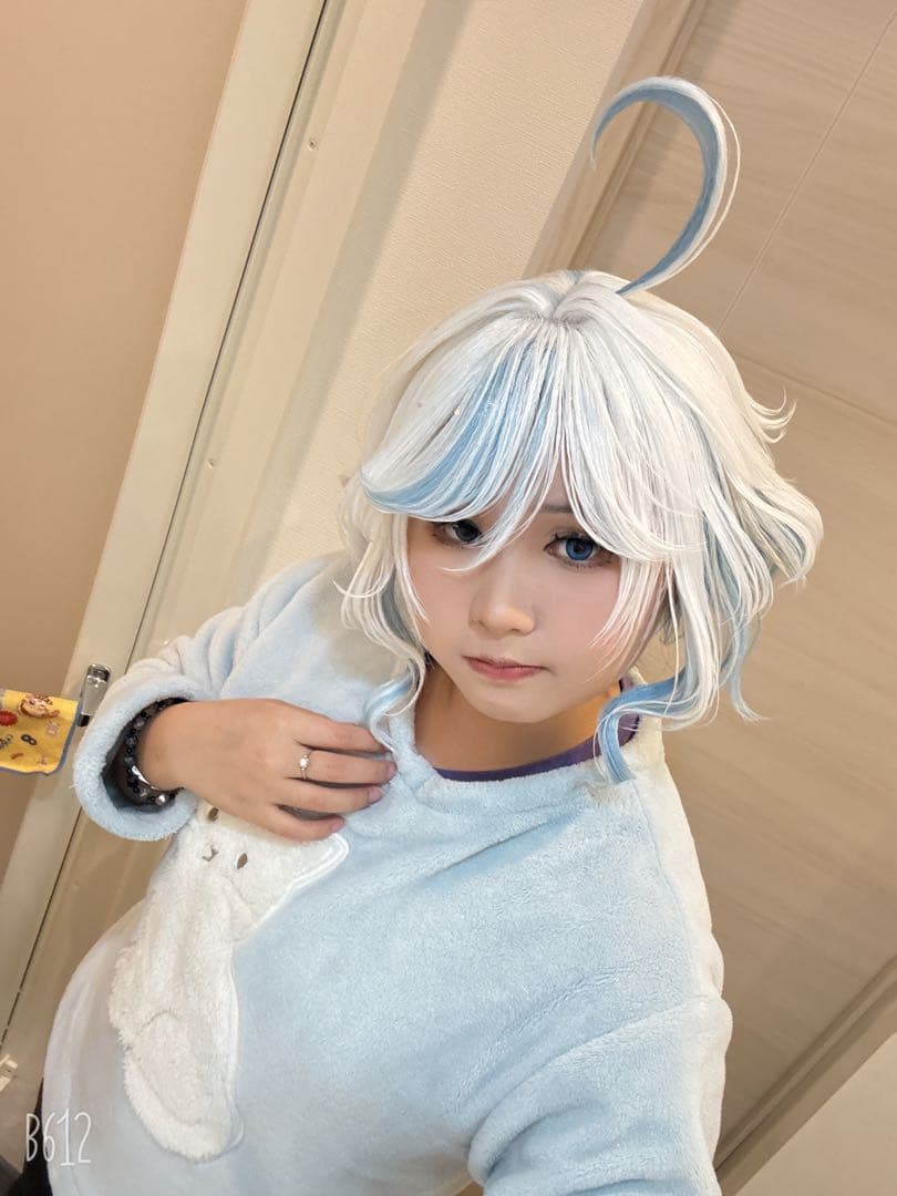 原神GENSHIN・フリーナ・コスプレ・ウィッグ　黒　セット済み
