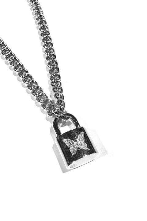 ピンズ・ピンバッジ・缶バッジ Padlock Necklace (SILVER)