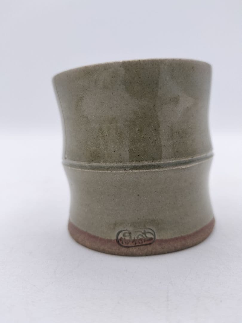 c803【新品・未使用】蓋置 虫明焼 竹 黒井一楽 木箱 茶道具