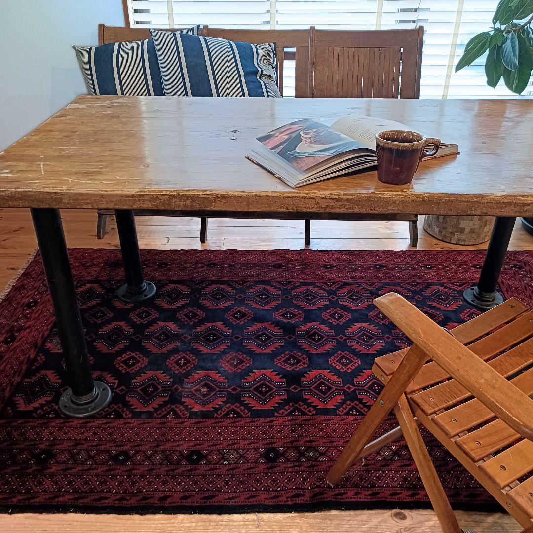 ※【もーちんページ】L205cm 訳あり　トライバルラグ　ヴィンテージラグ