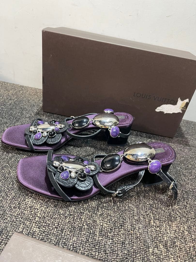 Louis Vuitton ビジューサンダル 36.5 パープル 未使用