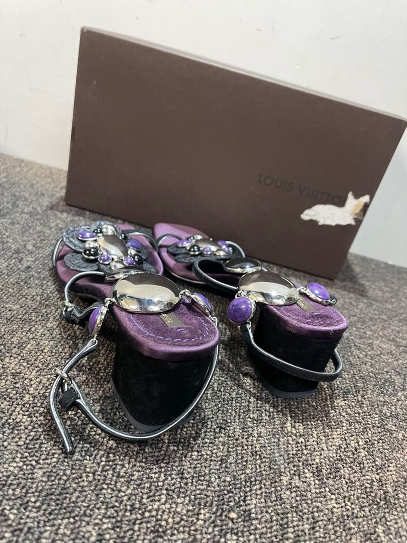 Louis Vuitton ビジューサンダル 36.5 パープル 未使用