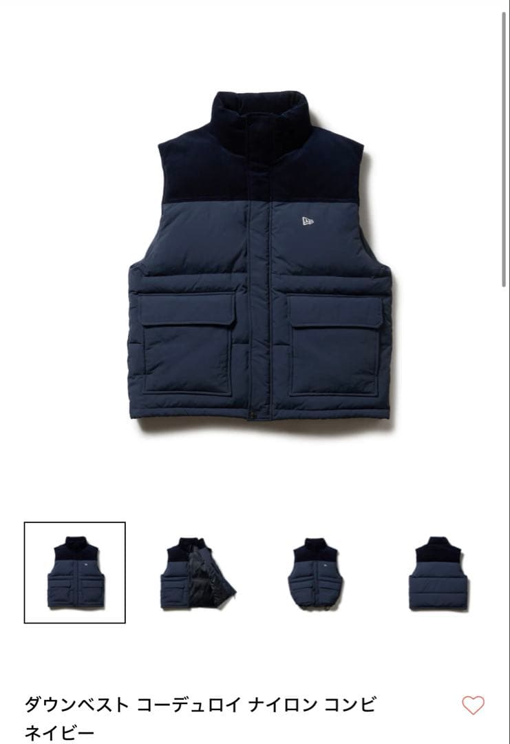 NEW ERA ダウンベスト XXL ネイビー