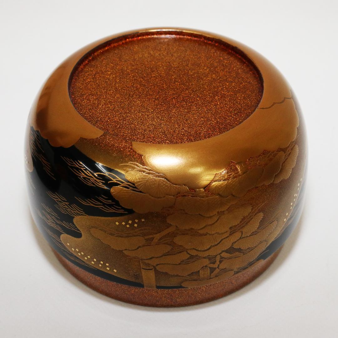 輪島塗　住吉 蒔絵 平棗 新出光峯 共箱