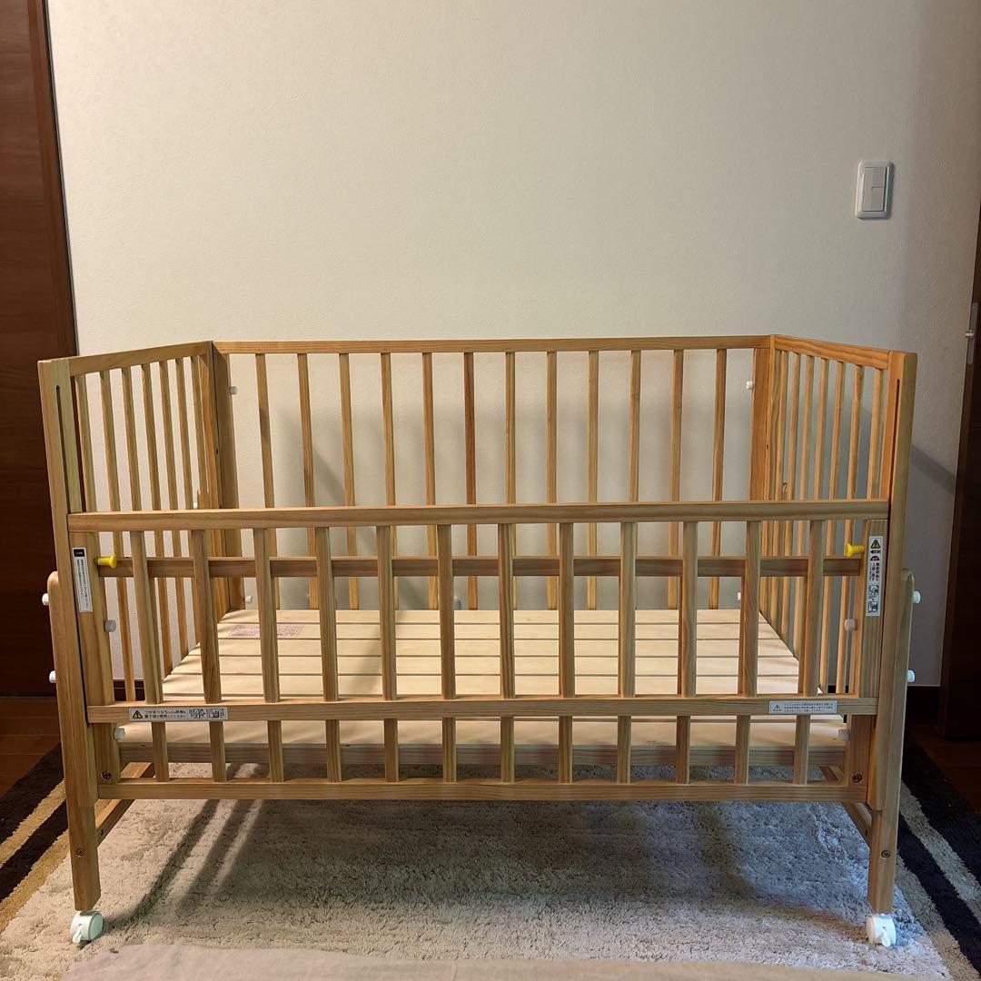 美品✨大和屋 キホンベビーベッド 説明書付属品あり ナチュラル 関東追加送料なし