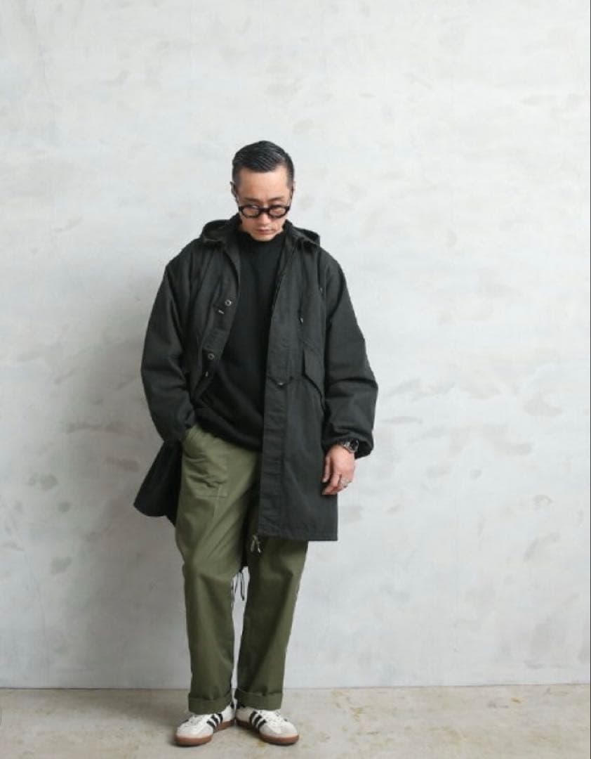 アメリカ軍 ナイトデザートカモパーカー　黒染め ブラックダイ　フィッシュテール