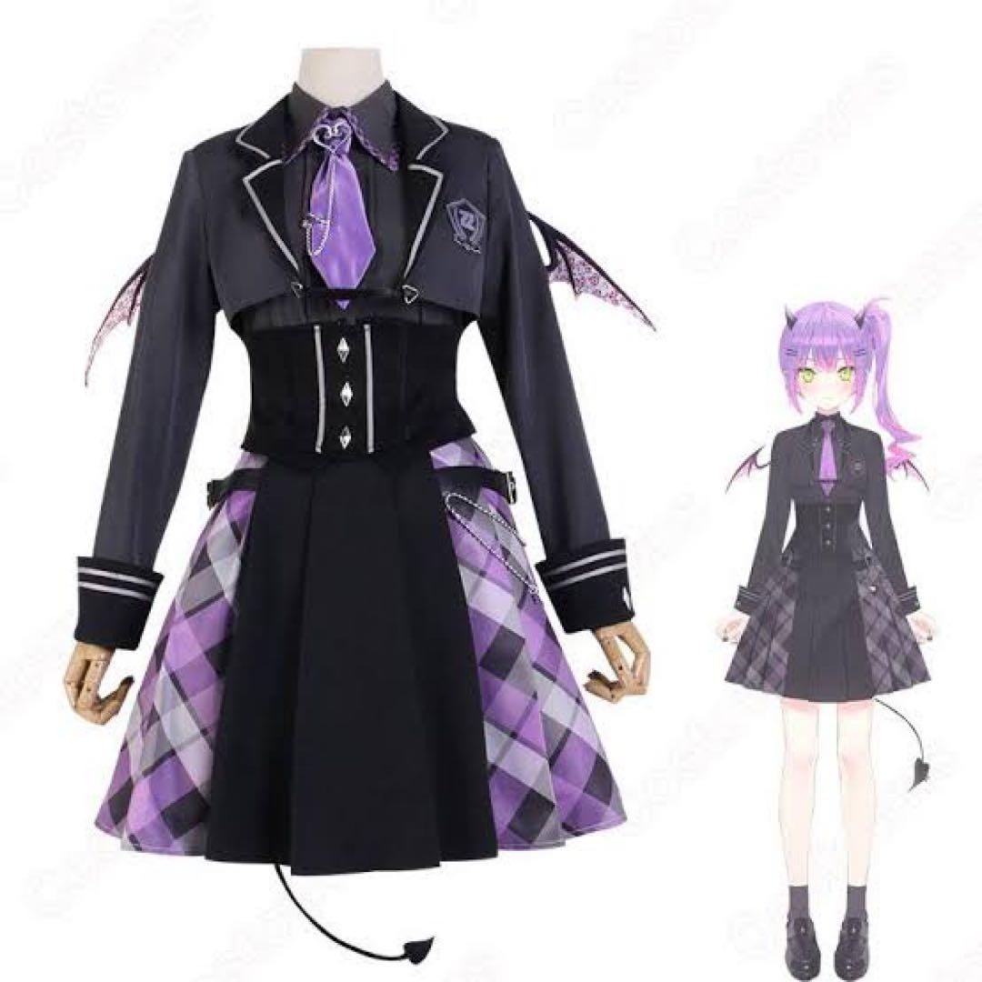 [KO.M]ホロライブ 常闇トワ 制服 コスプレ衣装 Lサイズ ウィッグ