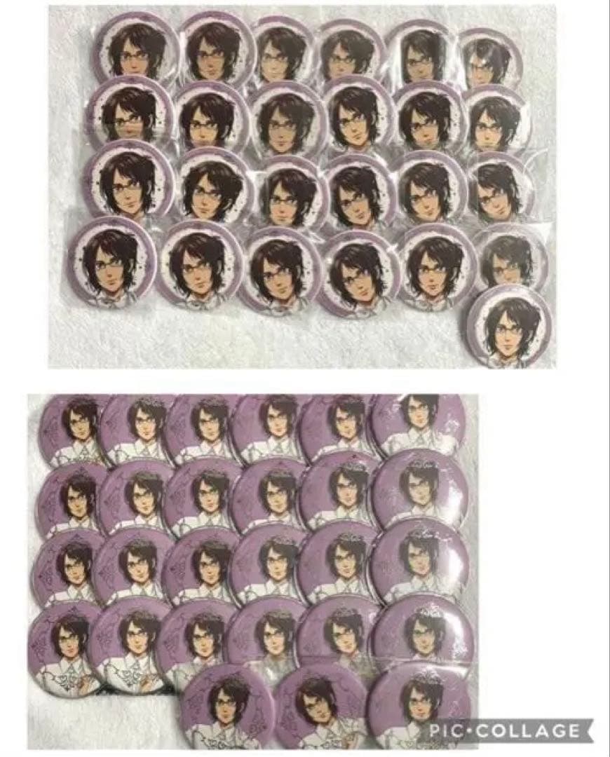 ふらわー。進撃の巨人ホワイトコーデ　ハンジ•ゾエ缶バセット