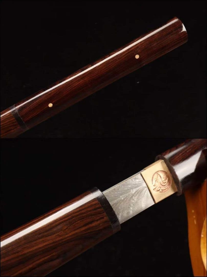 【黒檀居合直刀】武具　刀装具　日本刀　模造刀 鳳羽紋唐刀 横刀  直刀