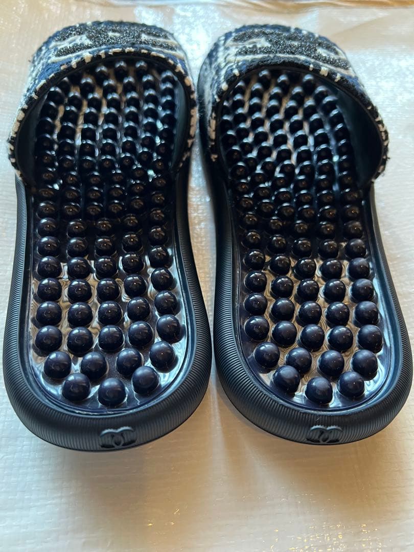 CHANEL ツイードビーチサンダル 37