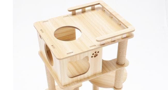 アウトレット　天空のキャットタワー 木製 宇宙船　展望台　大型 168cm